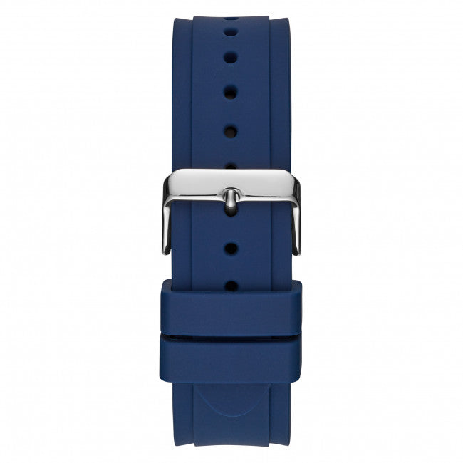 Guess Legacy Grey Dial Blue Silicone Strap Watch For Men - W1049G1