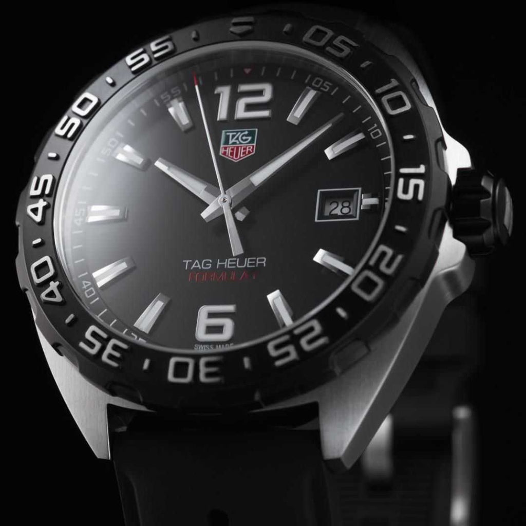 Tag Heuer Formula 1 Quartz 41mm Black Dial Black Rubber Strap Watch for Men - WAZ1110.FT8023