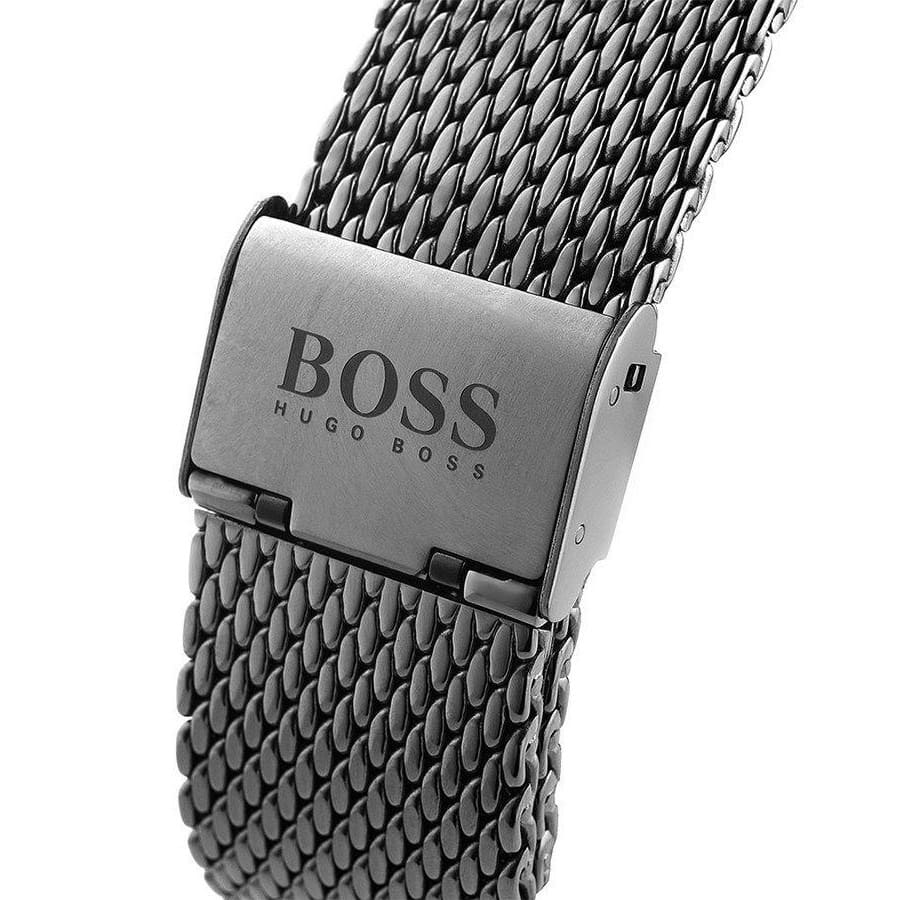 Hugo Boss Ocean Edition Chronograph Blue Dial Black Mesh Bracelet Watch for Men - 1513702