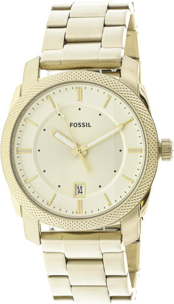 Fossil Machine Gold Dial Gold Steel Strap Watch for Men - FS5264