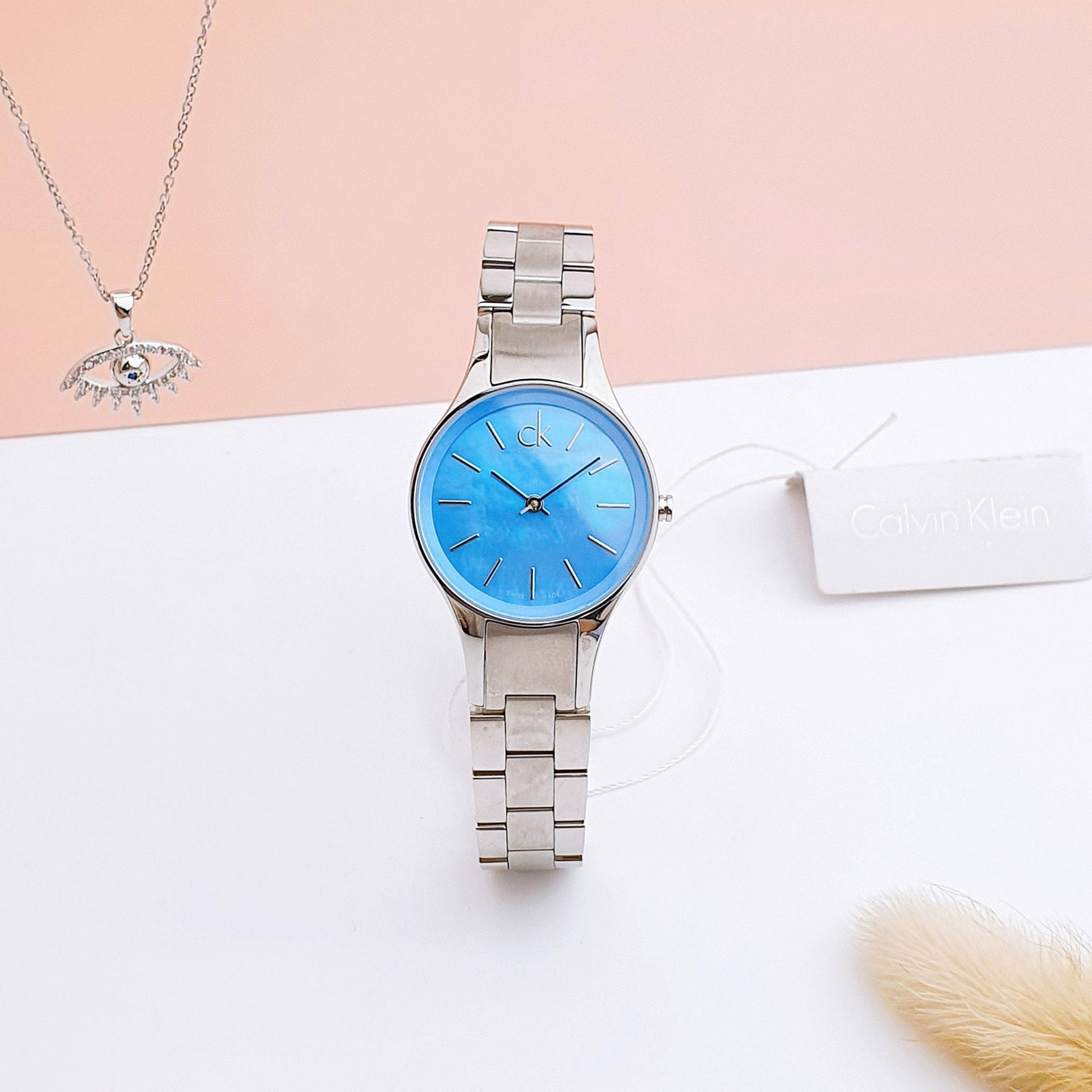 Calvin Klein Simplicity Blue Dial Silver Steel Strap Watch for Women - K432314N