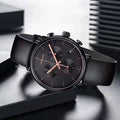 Calvin Klein High Noon Black Dial Black Leather Strap Watch for Men - K8M274CB