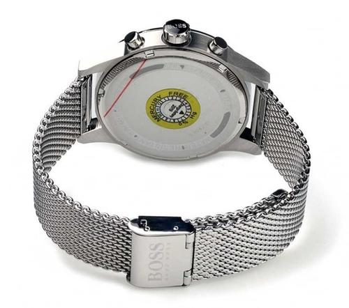 Hugo Boss Jet Chronograph Grey Dial Silver Mesh Bracelet Watch for Men - 1513440