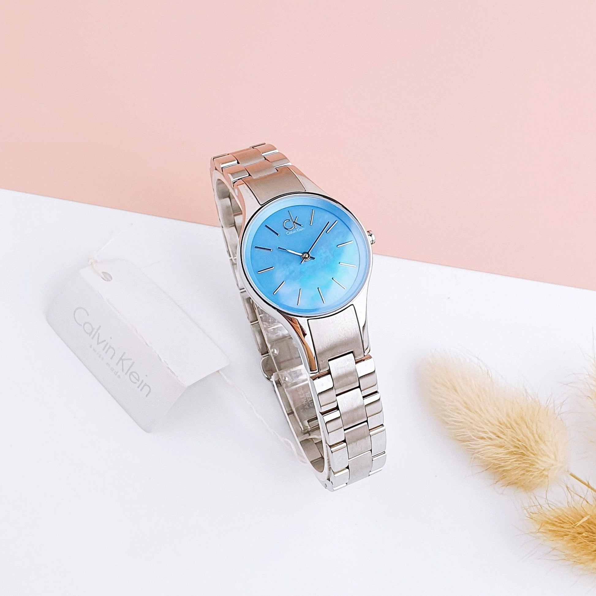 Calvin Klein Simplicity Blue Dial Silver Steel Strap Watch for Women - K432314N