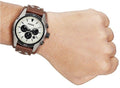 Fossil Coachman Chronograph White Dial Brown Leather Strap Watch for Men - CH2890