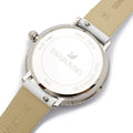 Swarovski Crystal Frost Silver Dial White Leather Strap Watch for Women - 5484070