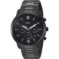 Fossil Neutra Chronograph Black Dial Black Steel Strap Watch for Men - FS5474