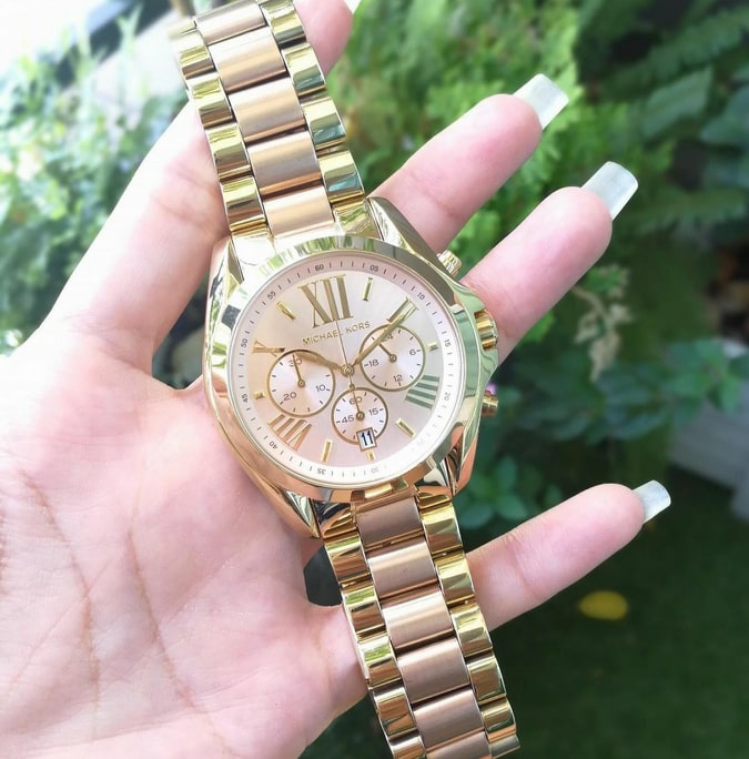 Michael Kors Bradshaw Gold Dial Gold Steel Strap Watch for Women - MK6359