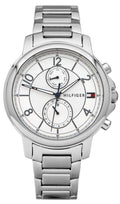 Tommy Hilfiger Claudia White Dial Silver Steel Strap Watch for Women - 1781819