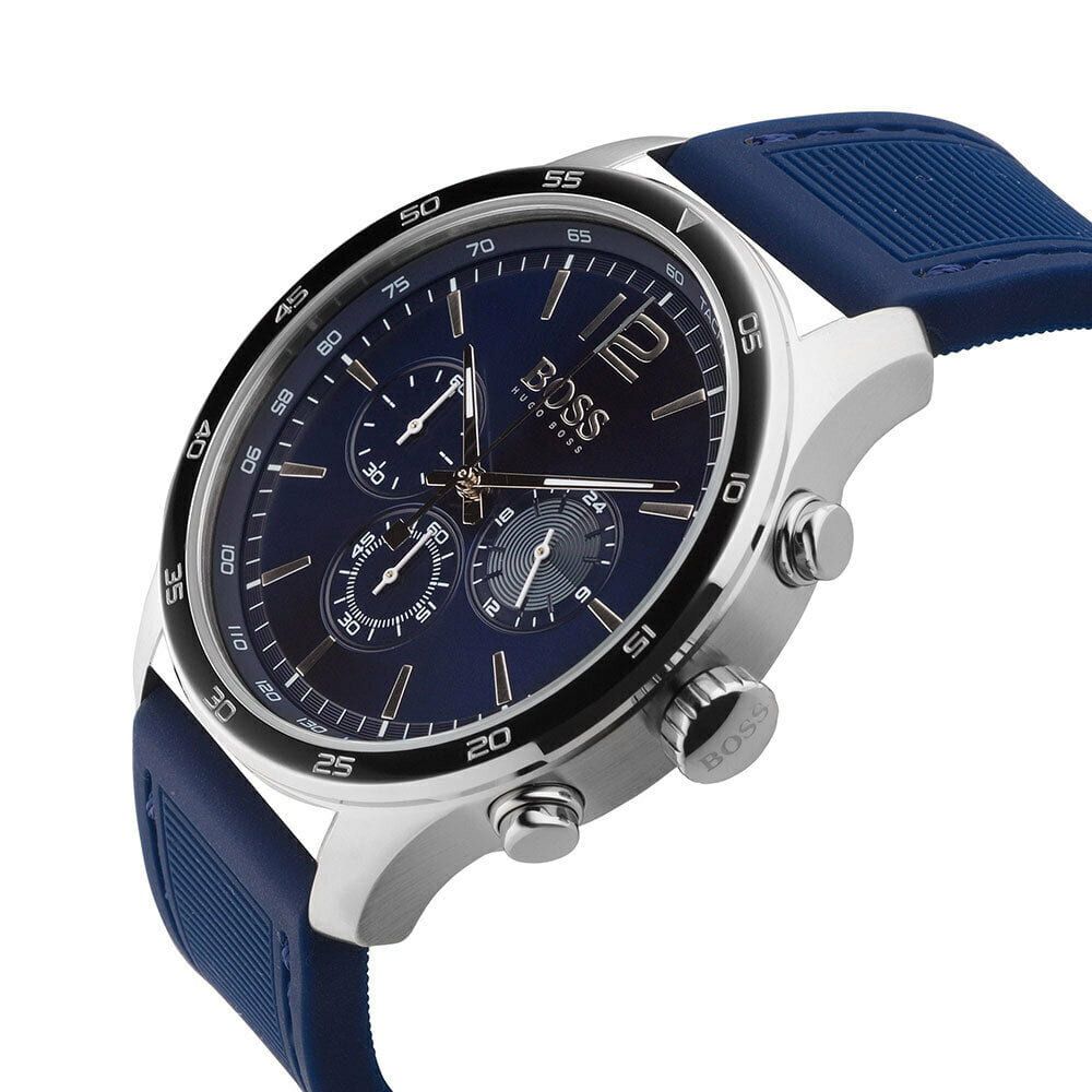 Hugo Boss Professional Blue Chronograph Dial Blue Silicone Strap Watch for Men - 1513526