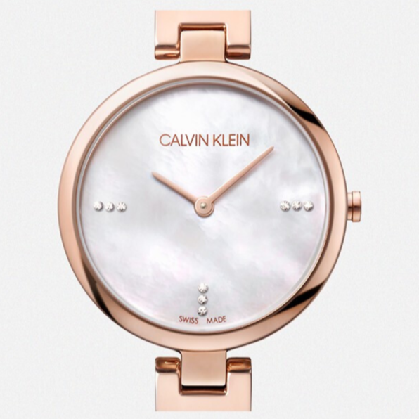 Calvin Klein Authentic Mother of Pearl Dial Rose Gold Mesh Bracelet Watch for Women - K8G2362G