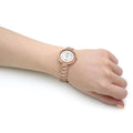 Tissot T Lady Flamingo Mother of Pearl Dial Rose Gold Steel Strap Watch For Women - T094.210.33.116.02