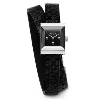 Gucci G-Frame Black Leather Watch For Women - YA128526