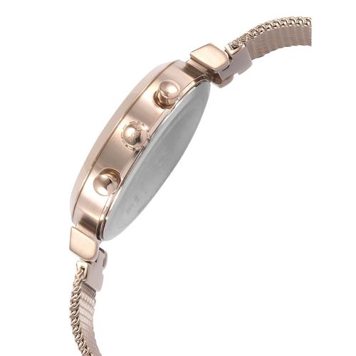 Hugo Boss Flawless Chronograph Silver Dial Gold Mesh Bracelet Watch for Women - 1502553