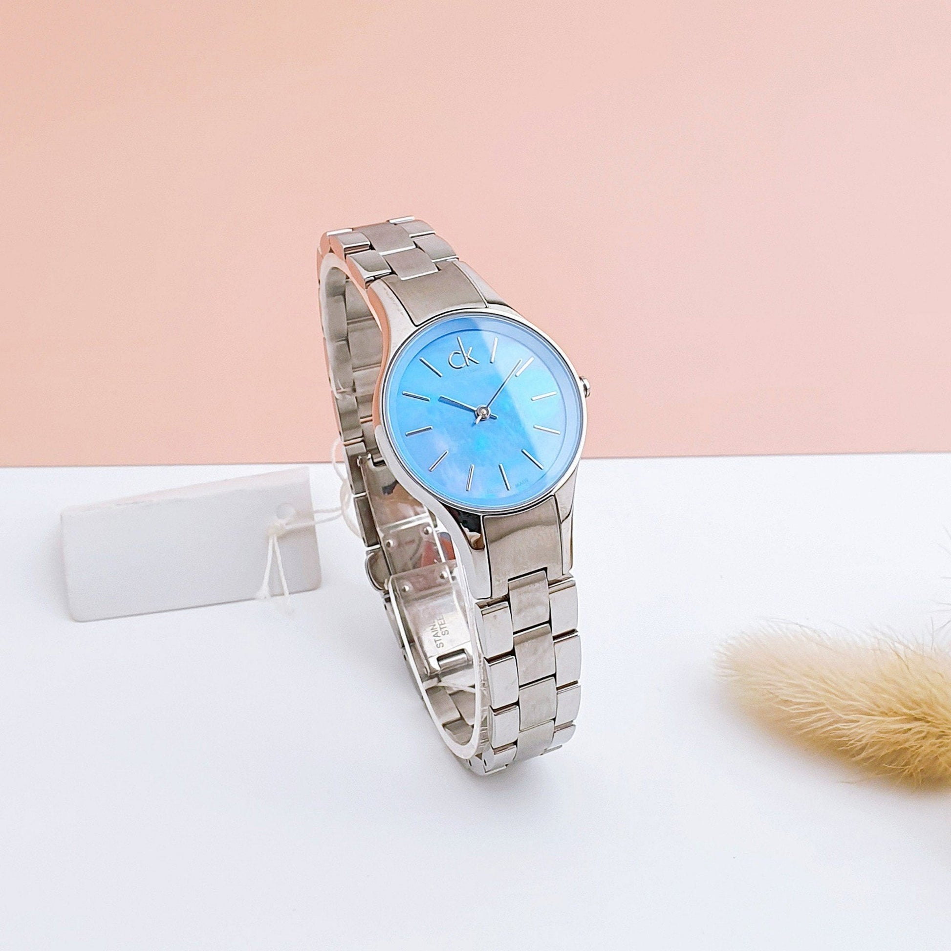 Calvin Klein Simplicity Blue Dial Silver Steel Strap Watch for Women - K432314N