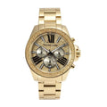 Michael Kors Wren Chronograph Crystal Pave Gold Dial Gold Steel Strap Watch for Women - MK6095