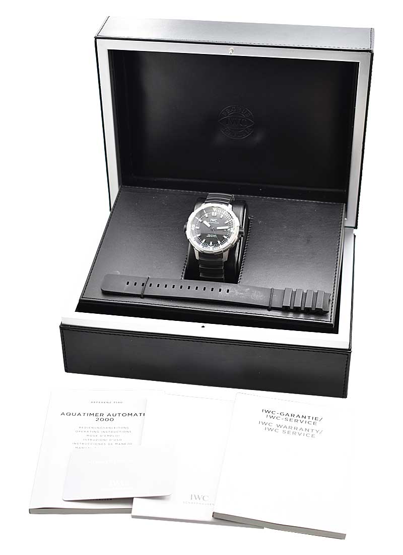 IWC Aquatimer Automatic 2000 Black Dial Black Rubber Strap Watch for Men - IW358002