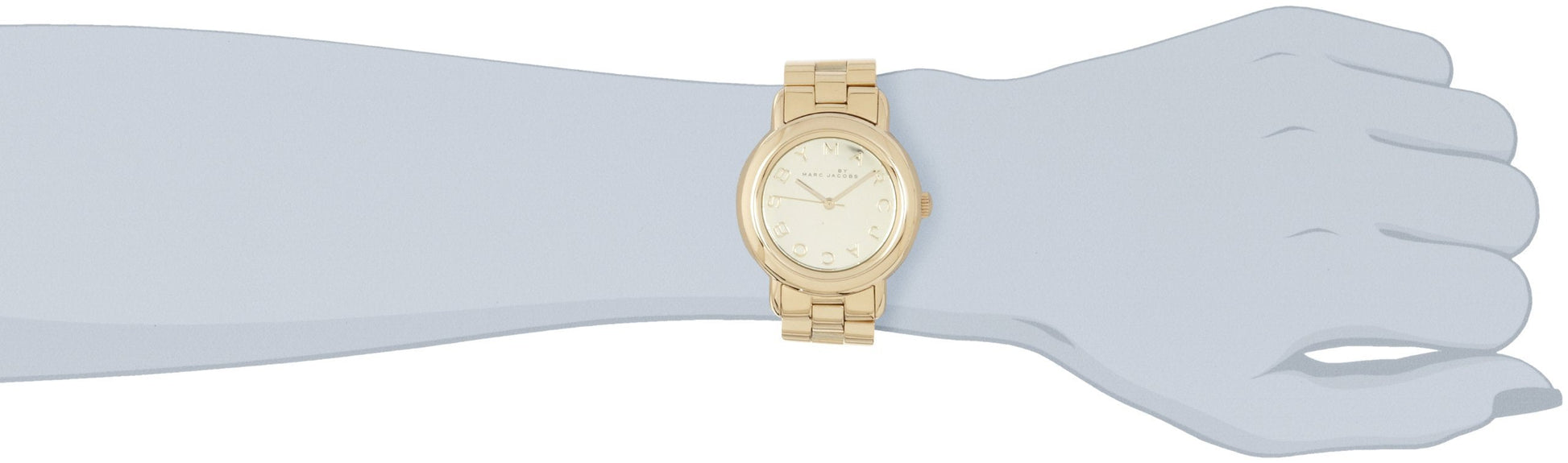 Marc Jacobs Marci Gold Dial Gold Ion Plated Stainless Steel Strap Watch for Women - MBM3098