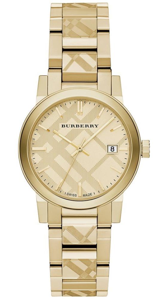 Burberry The City Gold Dial Gold Steel Strap Watch for Women - BU9145