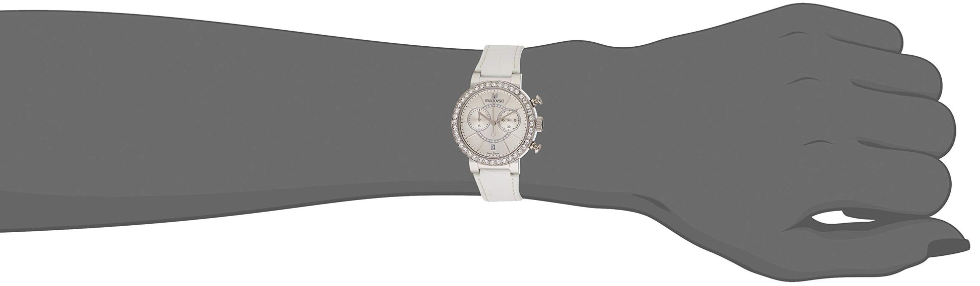 Swarovski Citra Sphere Chronograph White Dial White Leather Strap Watch for Women - 5027127