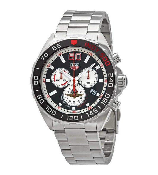 Tag Heuer Formula 1 Indy 500 Special Edition Black Dial Silver Steel Strap Watch for Men - CAZ101V.BA0842