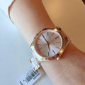 Michael Kors Slim Runway Rose Gold Dial Two Tone Steel Strap Watch for Women - MK4294