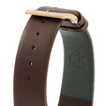 Calvin Klein Minimal White Dial Brown Leather Strap Watch for Men - K3M216G6