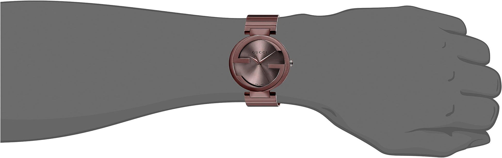 Gucci Interlocking G Quartz Brown Dial Brown Steel Strap Watch for Women -  YA133317