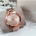 Michael Kors Slim Runway Rose Gold Dial Rose Gold Steel Strap Watch for Women - MK3591