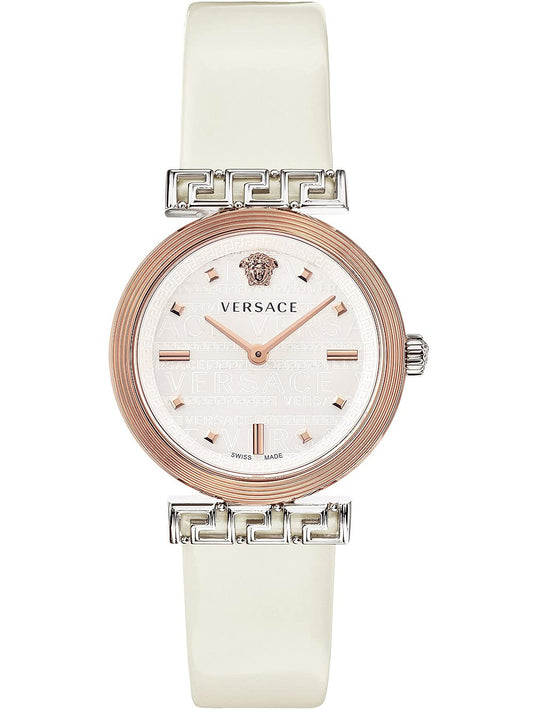 Versace Greca White Dial White Leather Strap Watch for Women - VELW00120