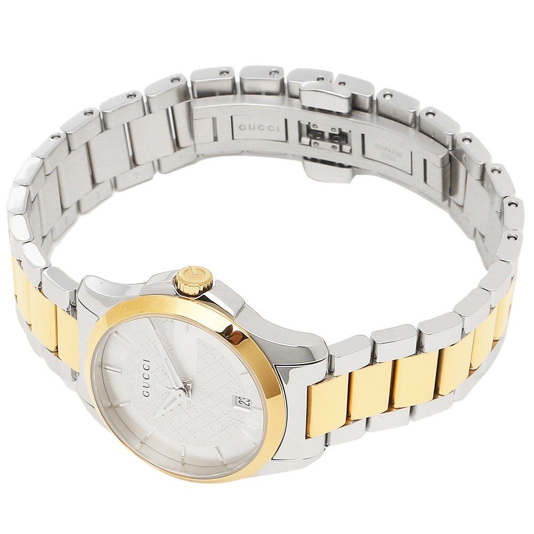 Gucci G Timeless Quartz Silver Dial Two Tone Steel Strap Watch For Women - YA126531