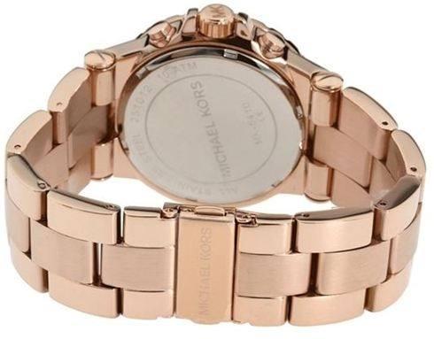 Michael Kors Bel Aire Blue Dial Rose Gold Steel Strap Watch for Women - MK5410