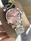 Burberry The City Pink Dial Silver Stainless Steel Strap Watch for Women - BU9124