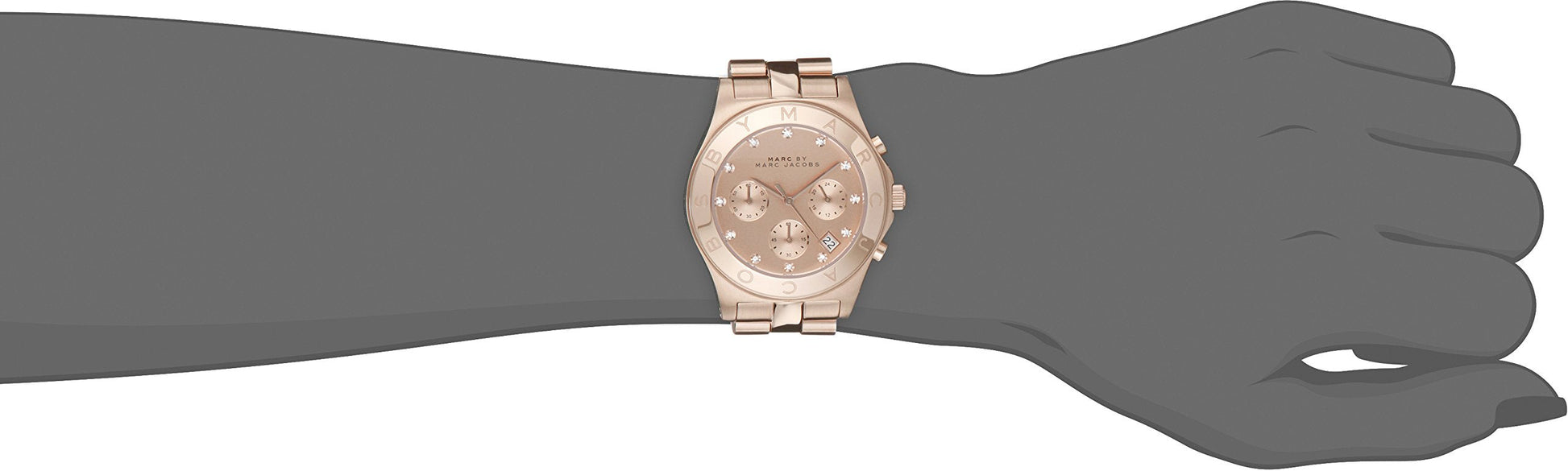 Marc Jacobs Blade Pink Dial Rose Gold Stainless Steel Strap Watch for Women - MBM3102