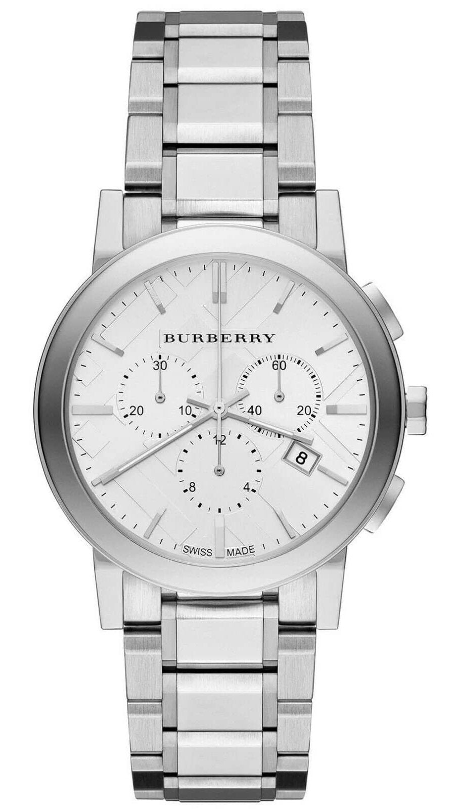 Burberry The City White Dial Silver Steel Strap Watch for Men - BU9750