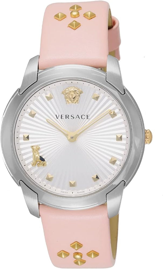 Versace Audrey Quartz White Dial Pink Leather Strap Watch for Women - VELR00119