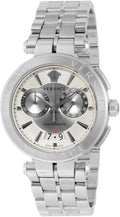 Versace Aion Chronograph Quartz White Dial Silver Steel Strap Watch for Men - VBR040017