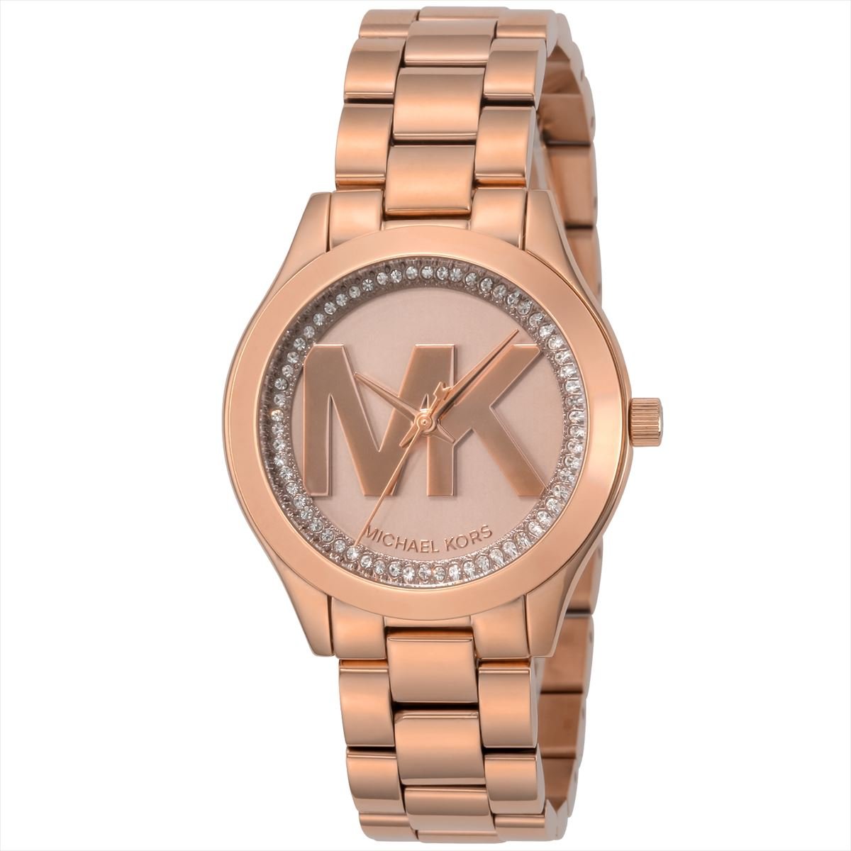 Michael Kors Slim Runway Rose Gold Dial Rose Gold Steel Strap Watch for Women - MK3549