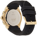 Guess Athena Gold Dial Black Rubber Strap Watch For Women - GW0030L2