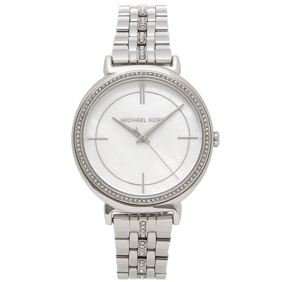 Michael Kors Cinthia White Mother of Pearl Dial Silver Steel Strap Watch for Women for Women - MK3641