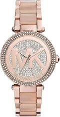 Michael Kors Parker Pink Dial Pink Steel Strap Watch for Women - MK6176