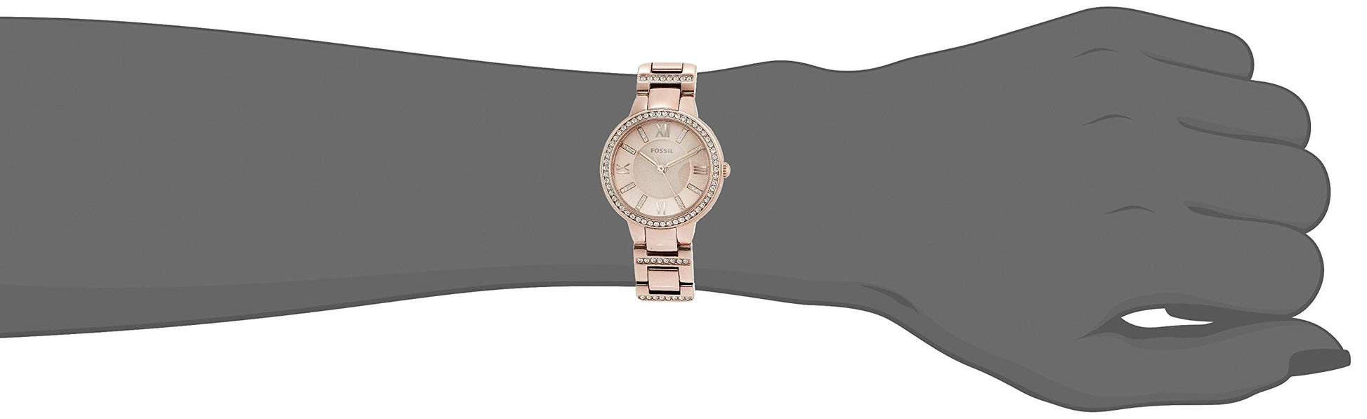 Fossil Virginia Pink Dial Pink Steel Strap Watch for Women - ES4482