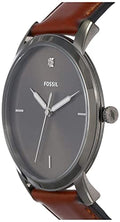 Fossil The Minimalist 3H Grey Dial Brown Leather Strap Watch for Men - FS5479