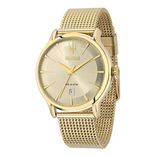 Maserati Epoca Golden Dial Golden Mesh Bracelet Watch For Men - R8853118003