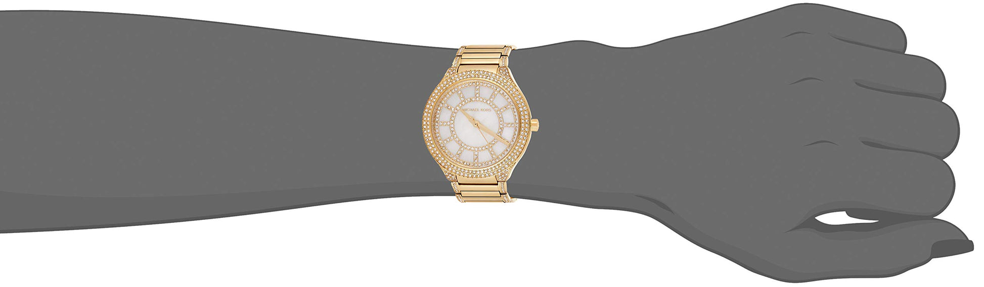 Michael Kors Kerry Mother of Pearl Dial Gold Steel Strap Watch for Women - MK3312