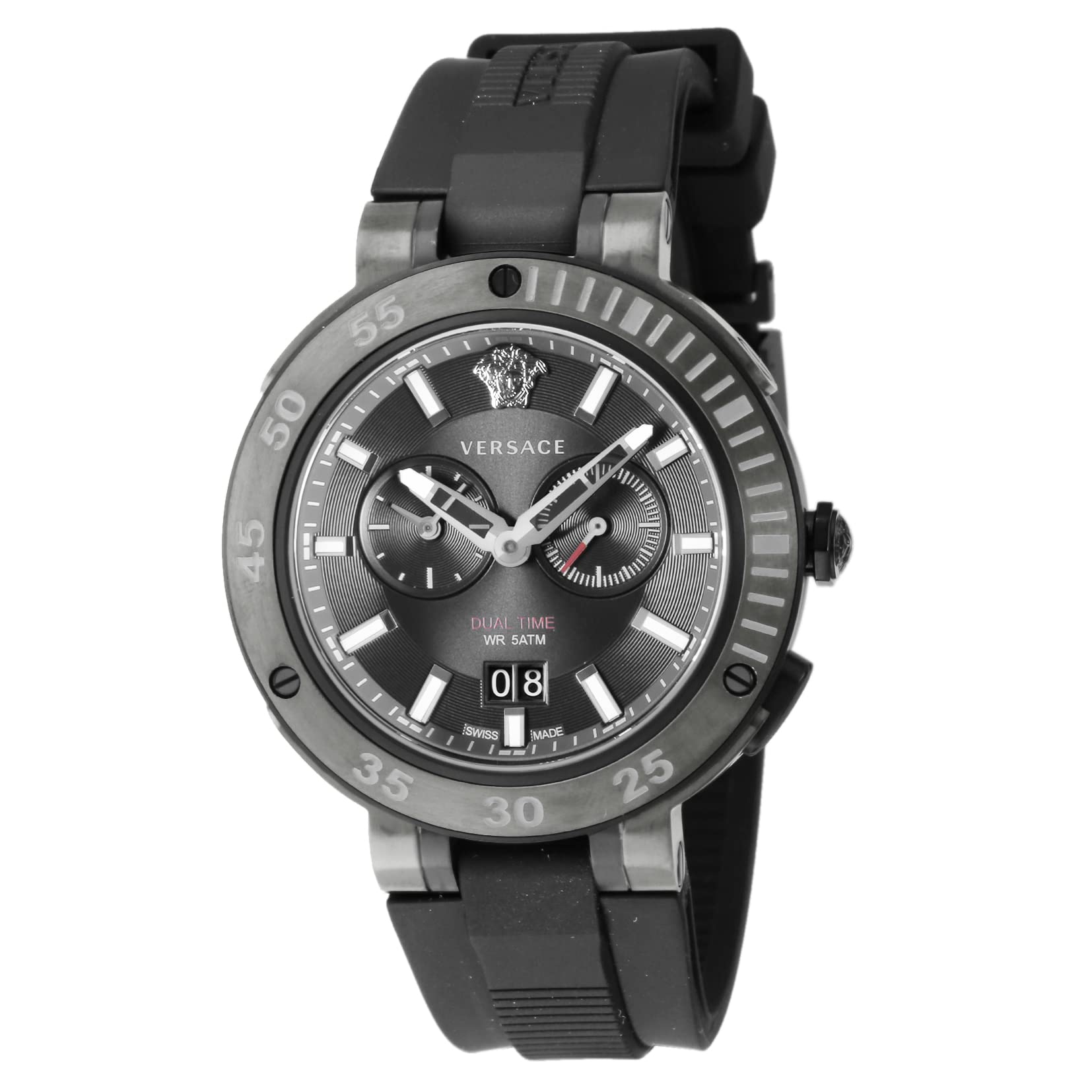 Versace V Extreme Chronograph Black Tone Dial Black Rubber Strap Watch for Men - VCN020017