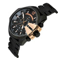 Diesel Mega Chief Black Dial Black Stainless Steel Watch For Men - DZ4309