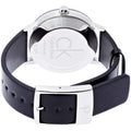 Calvin Klein Post Minimal Silver Dial Black Leather Strap Watch for Men - K7621192