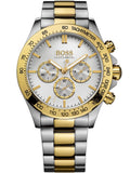 Hugo Boss Ikon Chronograph Gold Dial Two Tone Steel Strap Watch for Men - 1512960