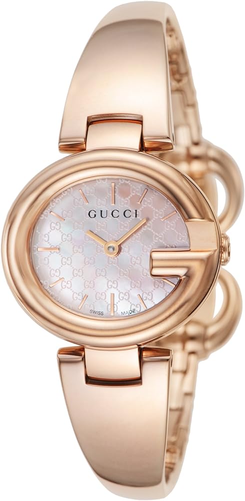 Gucci Guccisima Mother of Pearl White Dial Rose Gold Steel Strap Watch for Women - YA134512